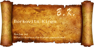 Borkovits Kinga névjegykártya