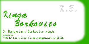 kinga borkovits business card